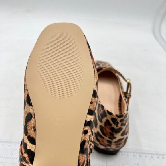Milooey Leopard Closed Square Toe Mary Jane Chunky Low Heels Buckled Shoes - Picture 6 of 8
